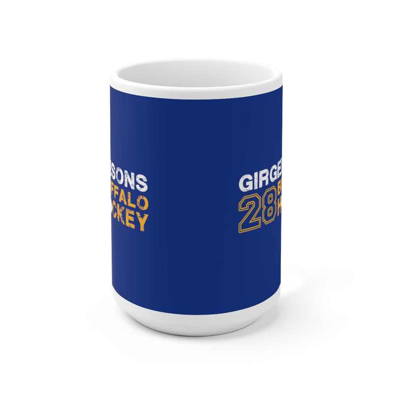 Girgensons 28 Buffalo Hockey Ceramic Coffee Mug In Royal Blue, 15oz