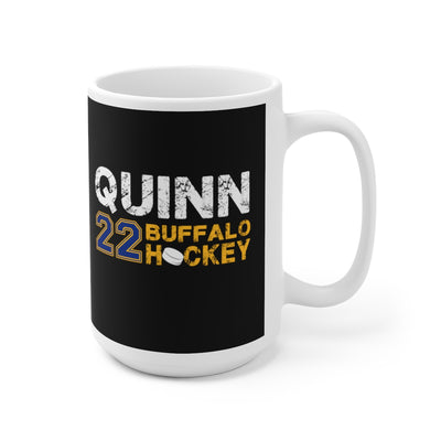 Quinn 22 Buffalo Hockey Ceramic Coffee Mug In Black, 15oz