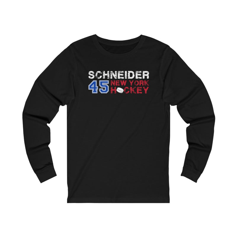 Schneider 45 New York Hockey Unisex Jersey Long Sleeve Shirt