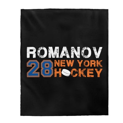 Romanov 28 New York Hockey Velveteen Plush Blanket