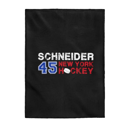 Schneider 45 New York Hockey Velveteen Plush Blanket