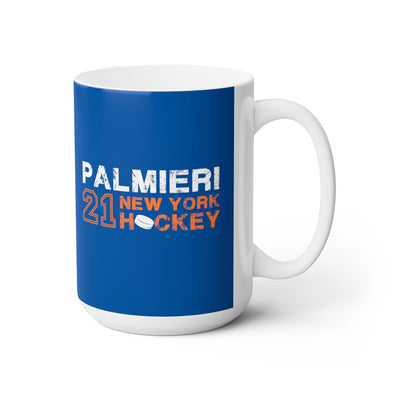 Palmieri 21 New York Hockey Ceramic Coffee Mug In Blue, 15oz