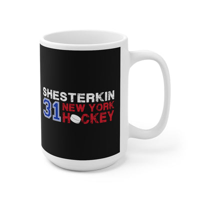 Shesterkin 31 New York Hockey Ceramic Coffee Mug In Black, 15oz