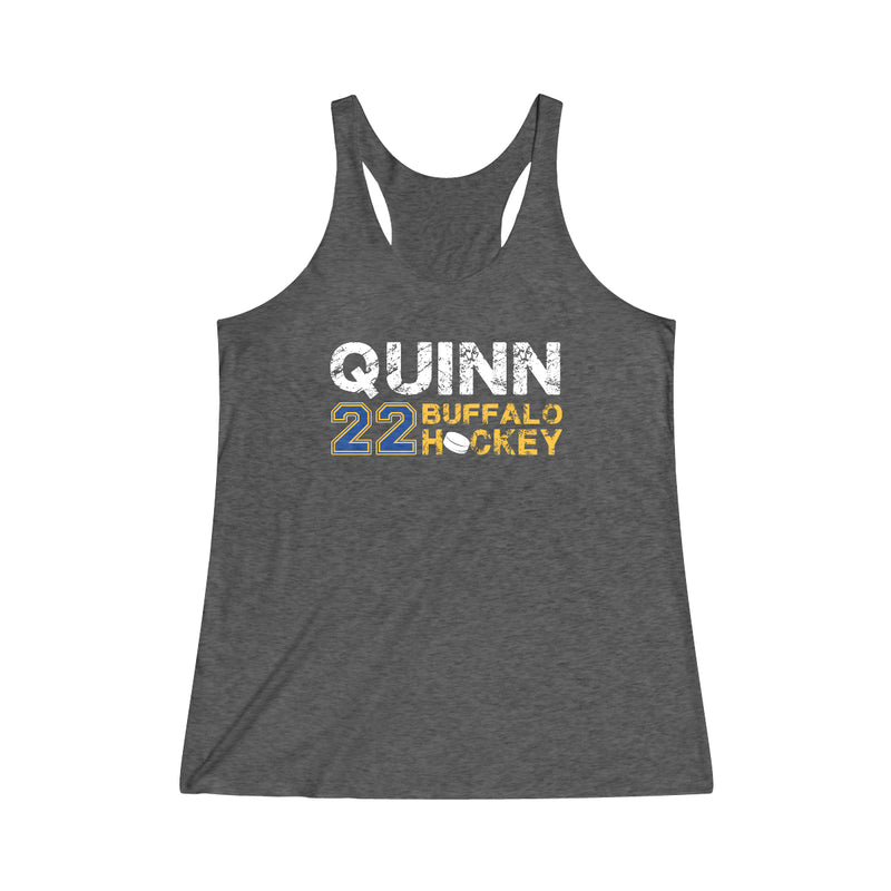 Quinn 22 Buffalo Hockey Women's Tri-Blend Racerback Tank Top