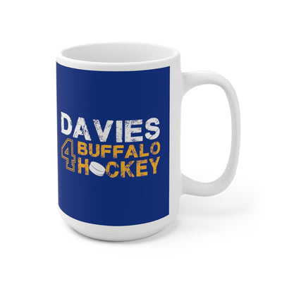 Davies 4 Buffalo Hockey Ceramic Coffee Mug In Royal Blue, 15oz