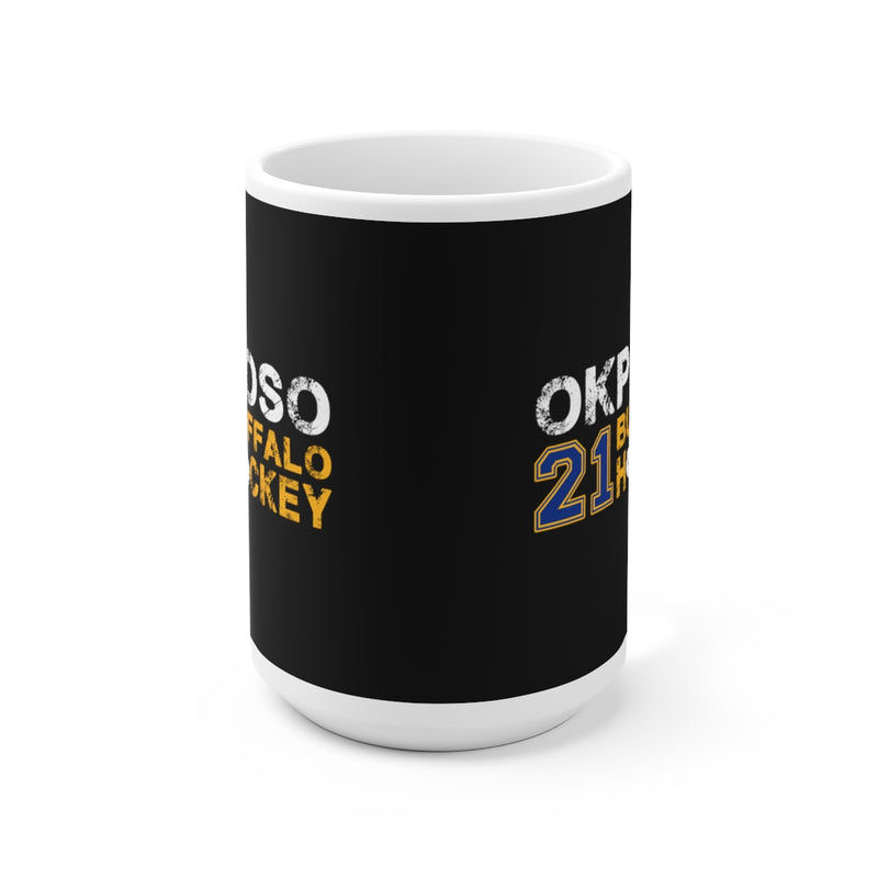 Okposo 21 Buffalo Hockey Ceramic Coffee Mug In Black, 15oz