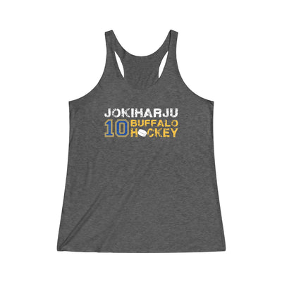 Jokiharju 10 Buffalo Hockey Women's Tri-Blend Racerback Tank Top