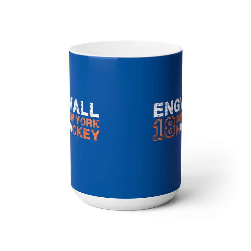 Engvall 18 New York Hockey Ceramic Coffee Mug In Blue, 15oz