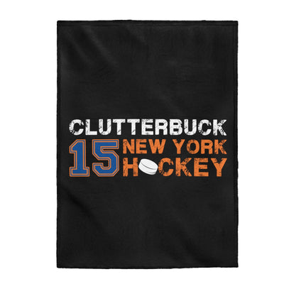 Clutterbuck 15 New York Hockey Velveteen Plush Blanket