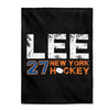 Lee 27 New York Hockey Velveteen Plush Blanket