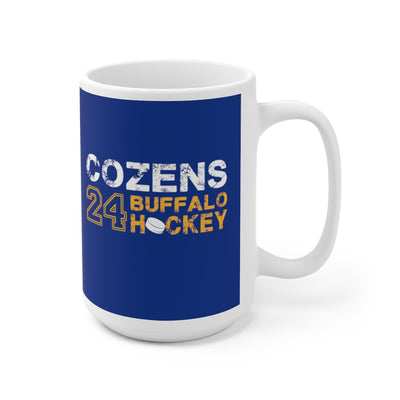 Cozens 24 Buffalo Hockey Ceramic Coffee Mug In Royal Blue, 15oz