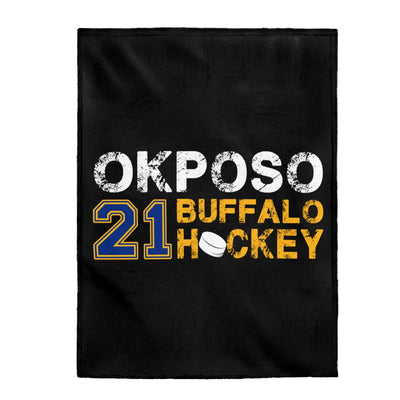 Okposo 21 Buffalo Hockey Velveteen Plush Blanket