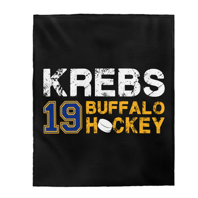 Krebs 19 Buffalo Hockey Velveteen Plush Blanket