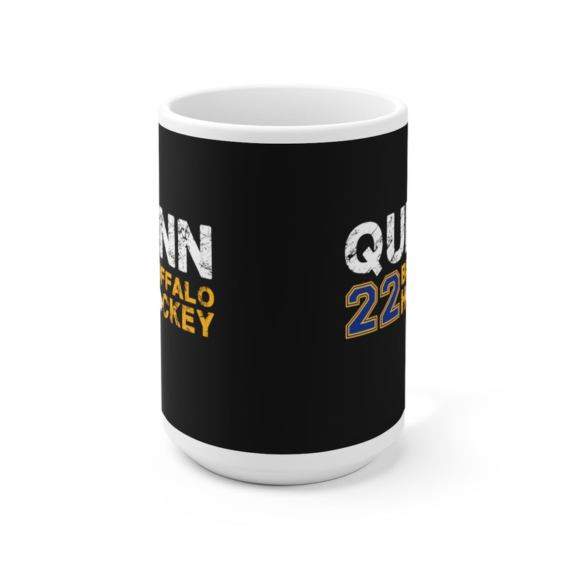 Quinn 22 Buffalo Hockey Ceramic Coffee Mug In Black, 15oz