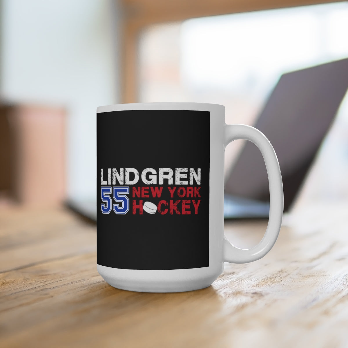 Lindgren 55 New York Hockey Ceramic Coffee Mug In Black, 15oz