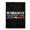 Romanov 28 New York Hockey Velveteen Plush Blanket