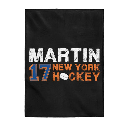 Martin 17 New York Hockey Velveteen Plush Blanket