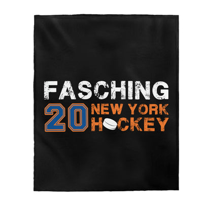 Fasching 20 New York Hockey Velveteen Plush Blanket