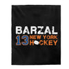 Barzal 13 New York Hockey Velveteen Plush Blanket