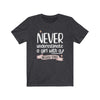 "Never Underestimate A Girl With Hockey Stick" Unisex Jersey Tee