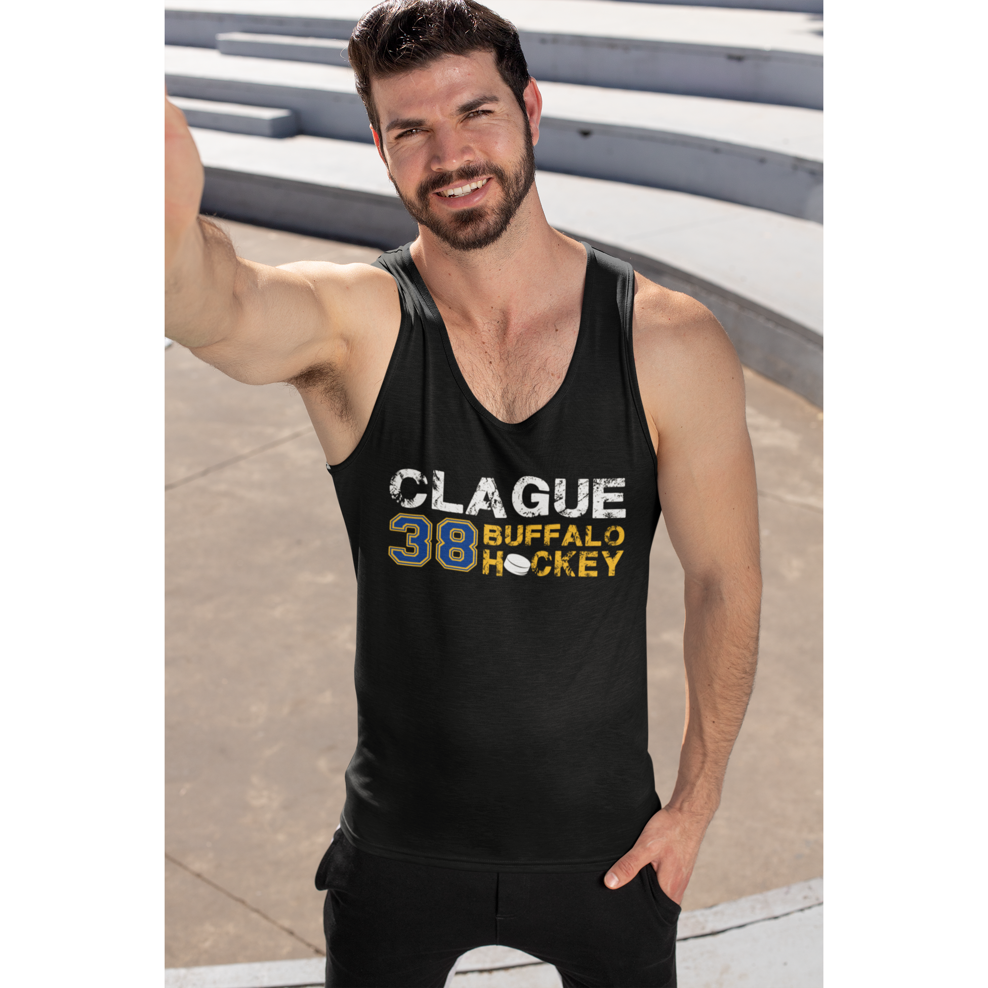 Clague 38 Buffalo Hockey Unisex Jersey Tank Top