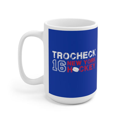 Trocheck 16 New York Hockey Ceramic Coffee Mug In Blue, 15oz