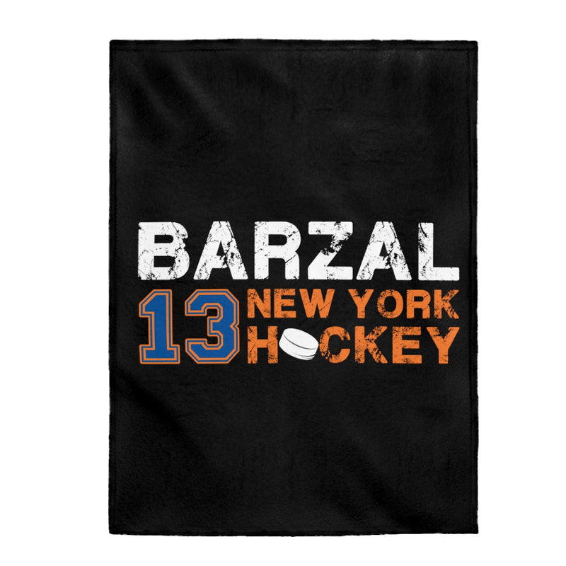 Barzal 13 New York Hockey Velveteen Plush Blanket