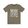 "Never Underestimate A Girl With Hockey Stick" Unisex Jersey Tee