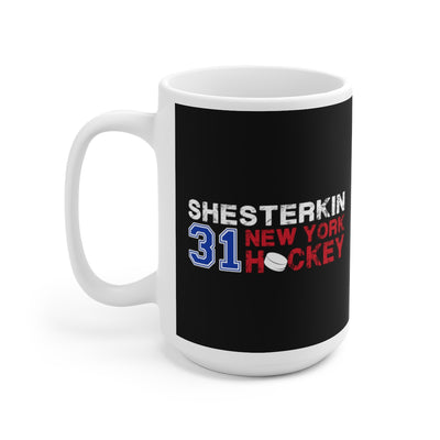 Shesterkin 31 New York Hockey Ceramic Coffee Mug In Black, 15oz