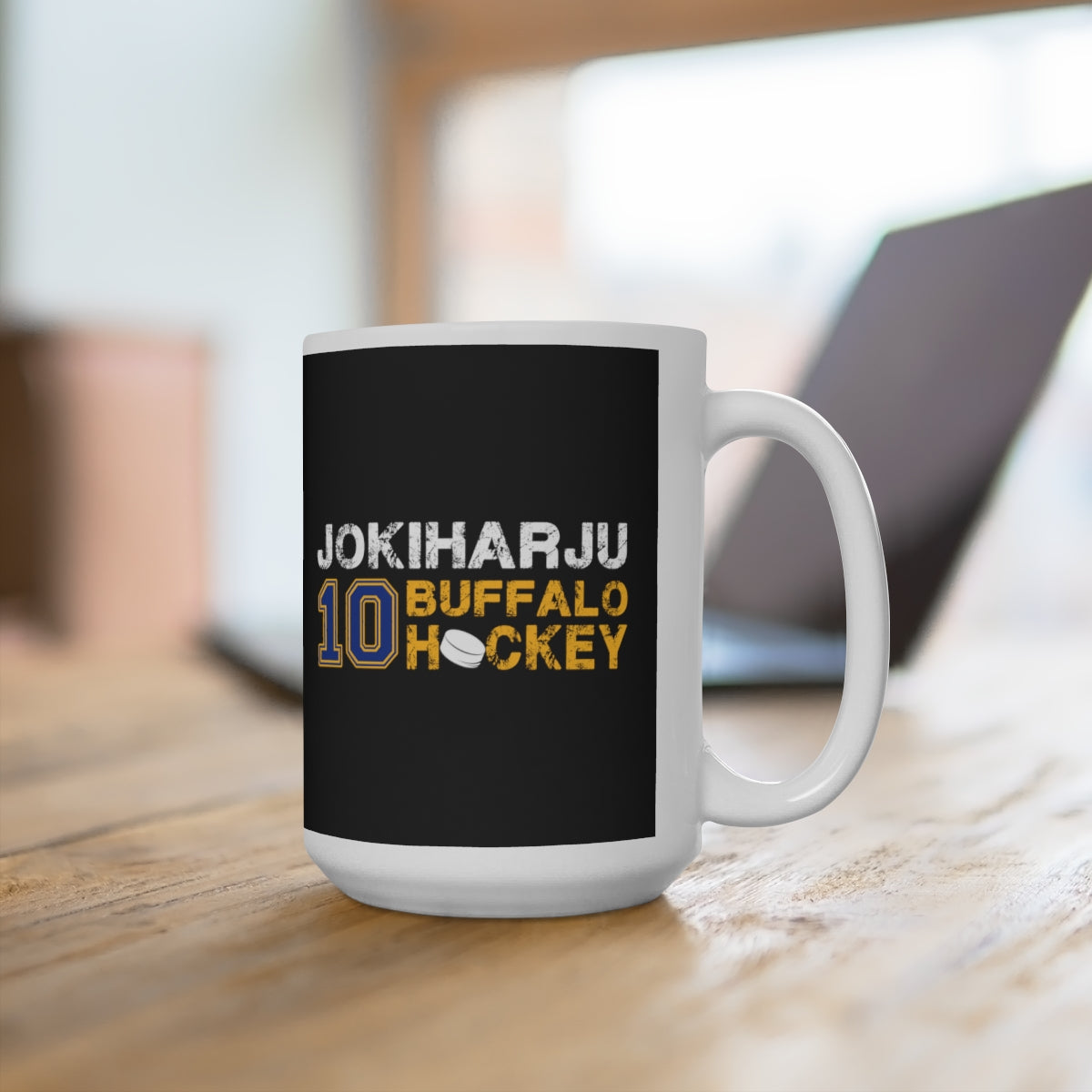 Jokiharju 10 Buffalo Hockey Ceramic Coffee Mug In Black, 15oz