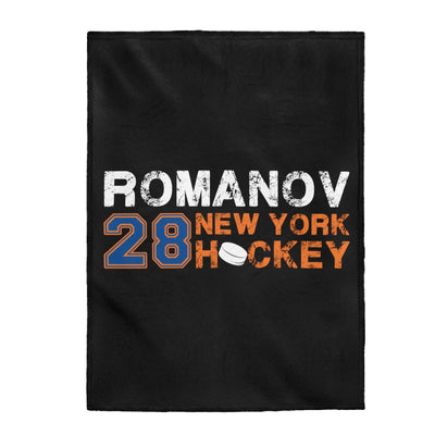 Romanov 28 New York Hockey Velveteen Plush Blanket