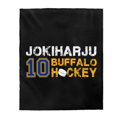 Jokiharju 10 Buffalo Hockey Velveteen Plush Blanket