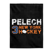 Pelech 3 New York Hockey Velveteen Plush Blanket