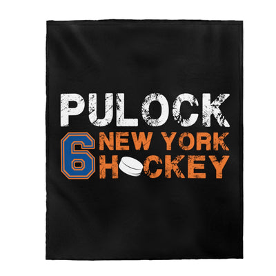 Pulock 6 New York Hockey Velveteen Plush Blanket