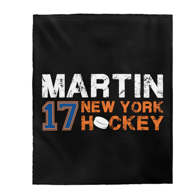 Martin 17 New York Hockey Velveteen Plush Blanket