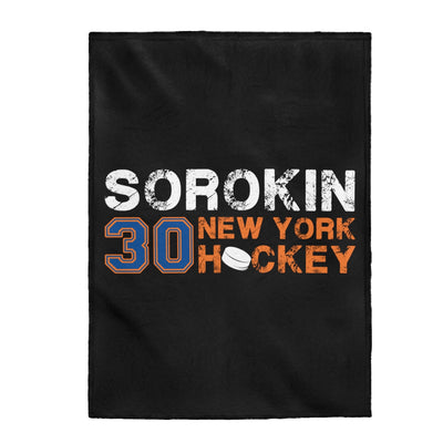 Sorokin 30 New York Hockey Velveteen Plush Blanket