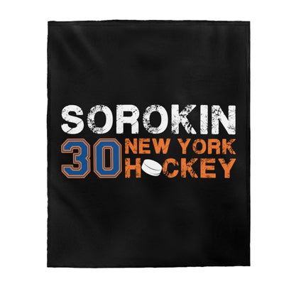 Sorokin 30 New York Hockey Velveteen Plush Blanket