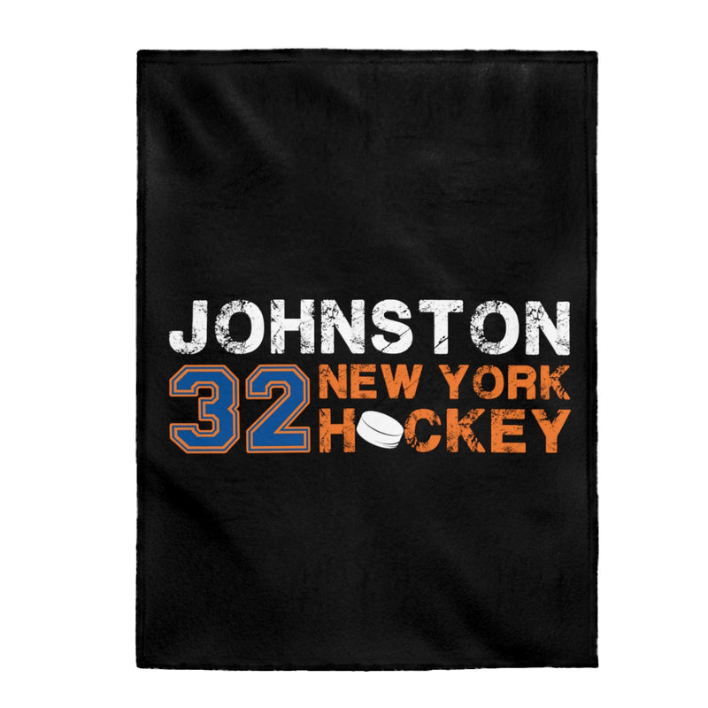 Johnston 32 New York Hockey Velveteen Plush Blanket