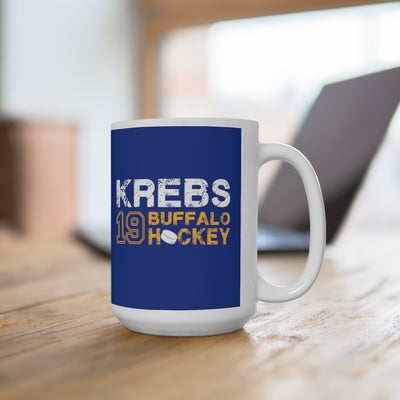 Krebs 19 Buffalo Hockey Ceramic Coffee Mug In Royal Blue, 15oz