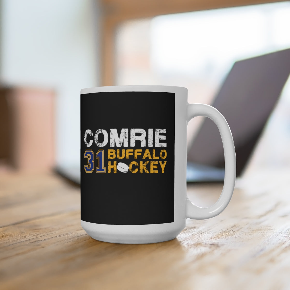 Comrie 31 Buffalo Hockey Ceramic Coffee Mug In Black, 15oz