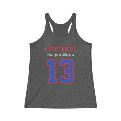 Lafreniere 13 New York Rangers Women's Tri-Blend Racerback Tank Top