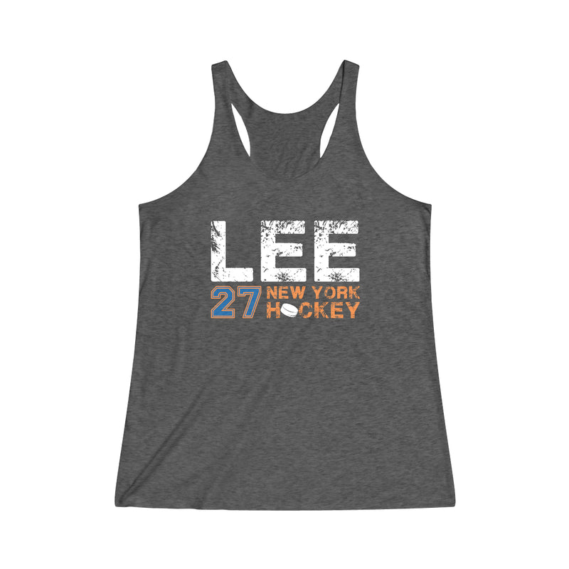 Lee 27 New York Hockey Women's Tri-Blend Racerback Tank Top