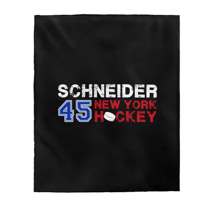 Schneider 45 New York Hockey Velveteen Plush Blanket