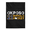 Okposo 21 Buffalo Hockey Velveteen Plush Blanket