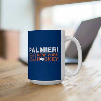 Palmieri 21 New York Hockey Ceramic Coffee Mug In Blue, 15oz