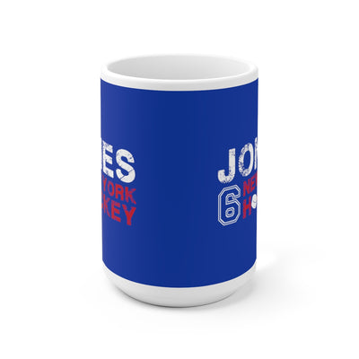 Jones 6 New York Hockey Ceramic Coffee Mug In Blue, 15oz