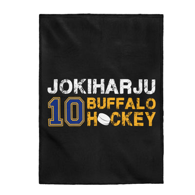 Jokiharju 10 Buffalo Hockey Velveteen Plush Blanket